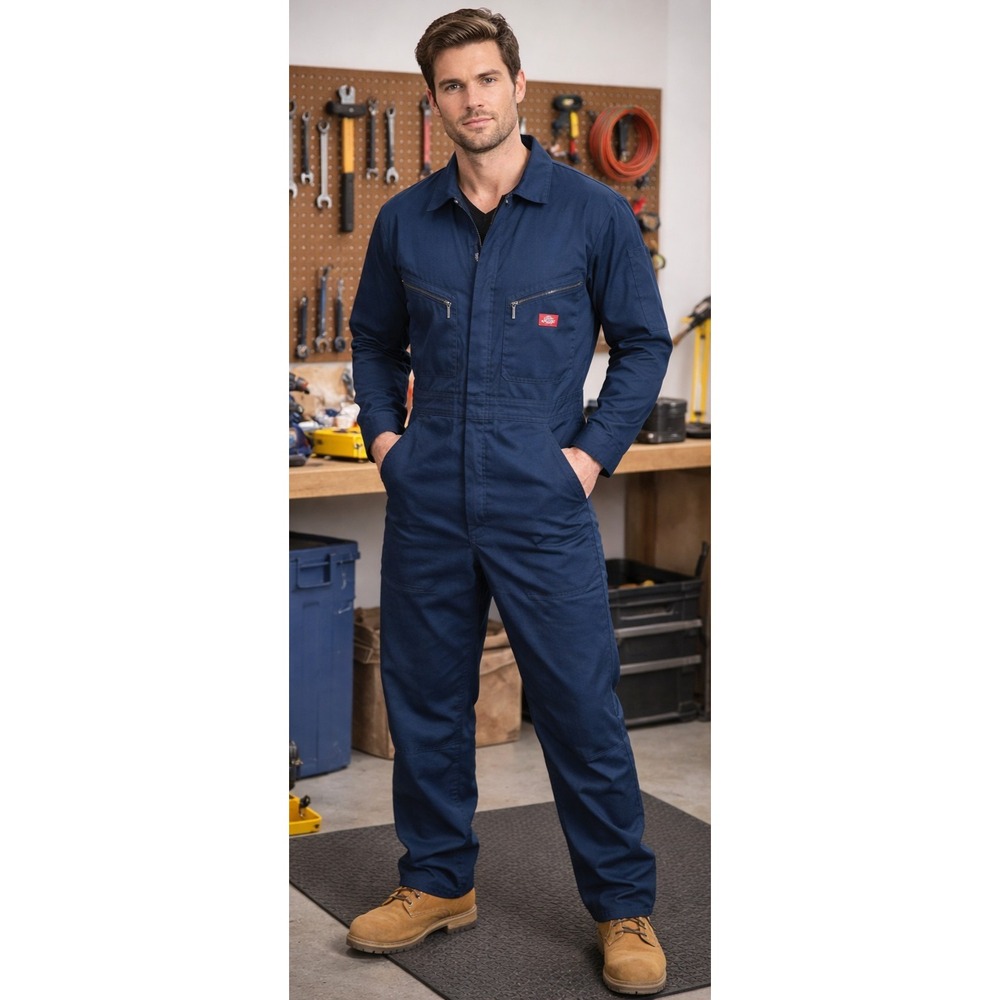 Vintage Dickies Denim Boiler Suit Coveralls Mechanic M Overalls Workwear 38 Blue